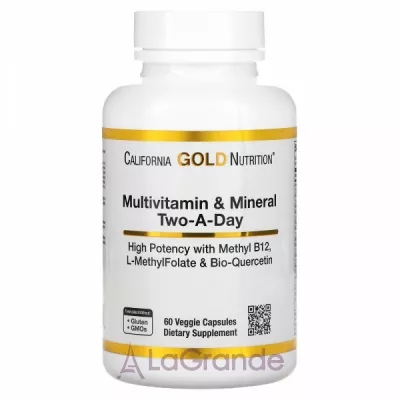 California Gold Nutrition Multivitamin and Mineral Two-A-Day   