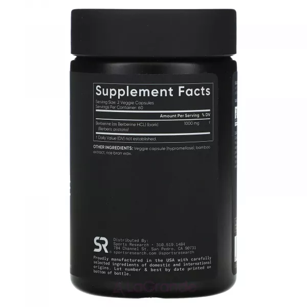 Sports Research Berberine Plant-Based ������� ������� �������� 1000 �� (500 �� � ������)