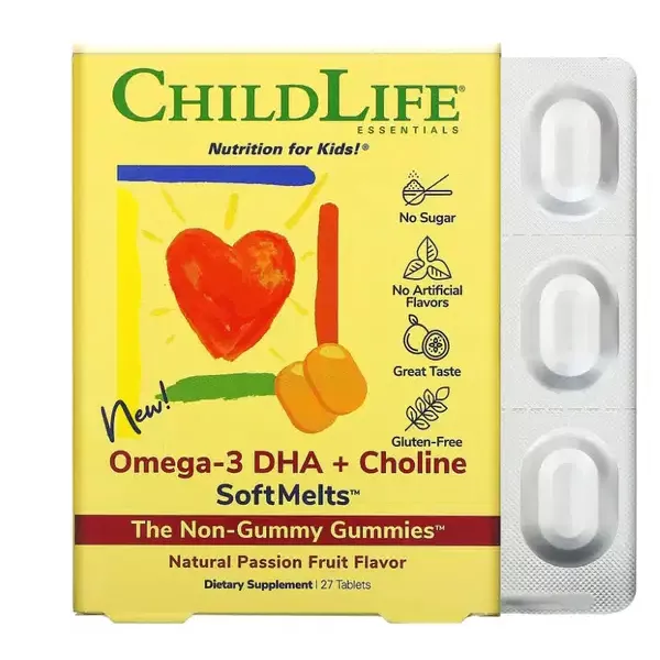 ChildLife Essentials Omega-3 DHA + Choline SoftMelts Natural Passion Fruit Flavor ĳ������ ������� ��� ���� 
