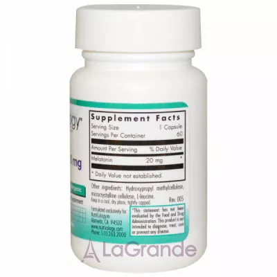 Nutricology Melatonin 20 mg   