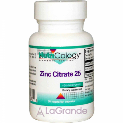 Nutricology Zinc Citrate 25   