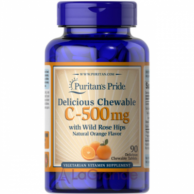 Puritan's Pride Chewable Vitamin C 500 mg with Wild Rose Hips ĳ  