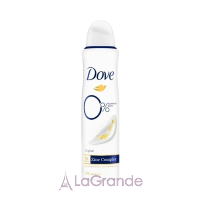 Dove Deodorant Spray 0% Aluminium Salts Original Zink-Komplex - 