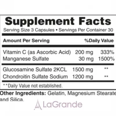 Earths Creation Alevitor Glucosamine Chondroitin (1500/1200 mg) + Vit C ĳ  