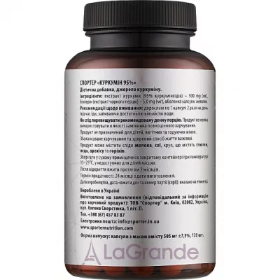 Sporter Curcumin 95% 500 mg ĳ  