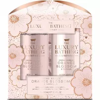 Grace Cole The Luxury Bathing Creme Brulee, Orange Blossom & Vanilla Glamorous Glow Set ����� ��� ����� "����-�����, ������ ��������� � ������" (b/lot/100ml + sh/gel/100ml + sponge/1pcs)