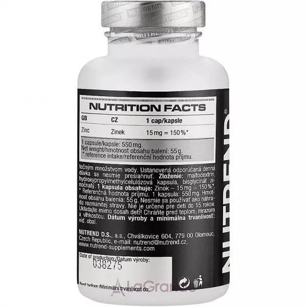 Nutrend Mineral Zinc 100% Chelate ����������� ������� 