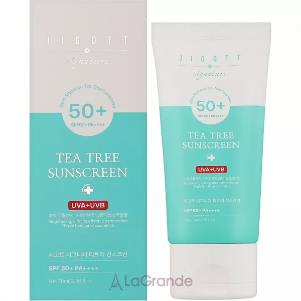 Jigott Signature Tea Tree Sunscreen SPF 50+ PA++++ �������������� ���� � ���������� ������� ������ SPF 50+ PA++++