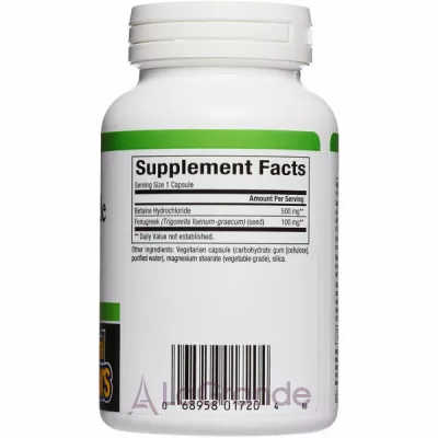 Natural Factors Betaine Hydrochloride 500 mg with Fenugreek ĳ  