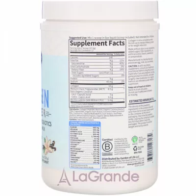 Garden of Life Grass Fed Collagen Creamer Creamy Vanilla   