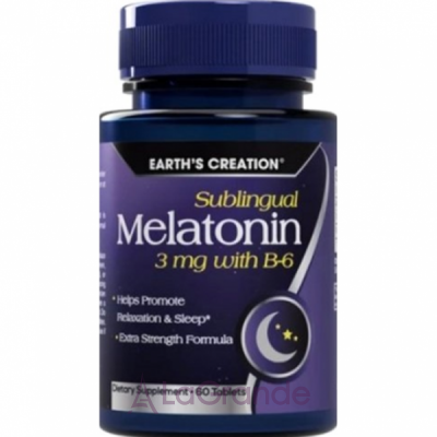 Earth's Creation Melatonin 3 mg with B-6      -6