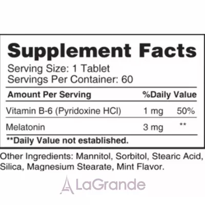 Earth's Creation Melatonin 3 mg with B-6      -6