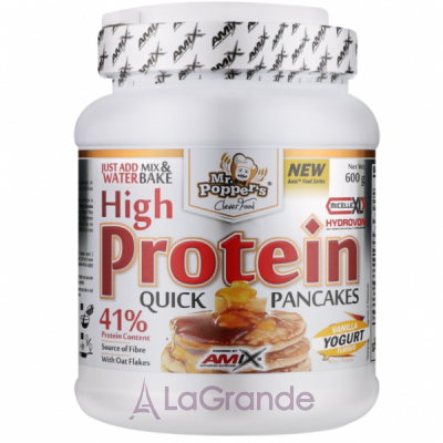 Amix Mr.Poppers High Protein Quick Pancakes Vanilla Yogurt    