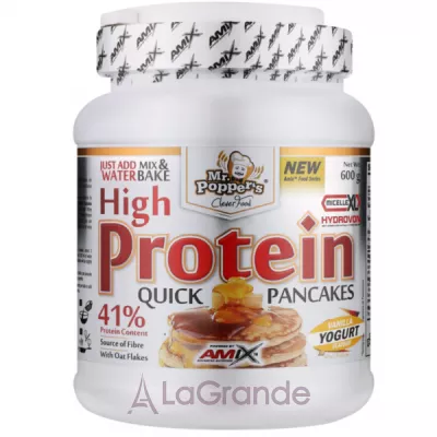 Amix Mr.Poppers High Protein Quick Pancakes Vanilla Yogurt    