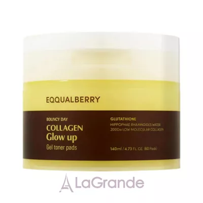 Eqqualberry Collagen Glow Up Gel Toner Pads    
