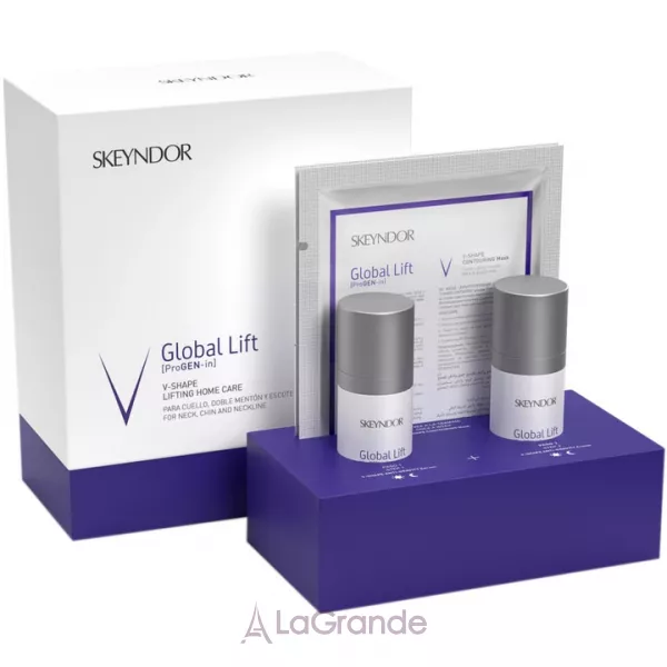 Skeyndor Global Lift V-Shape Lifting (serum/30ml + cr/30ml + mask/2pcs) ���� ������ ��� ������� (���������/30 �� ����/30 �� �����/2 ��)