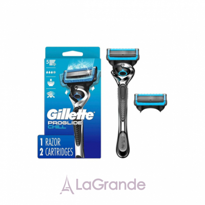 Gillette Fusion ProShield + 2 Replacement Cassettes    (1  + 2 )