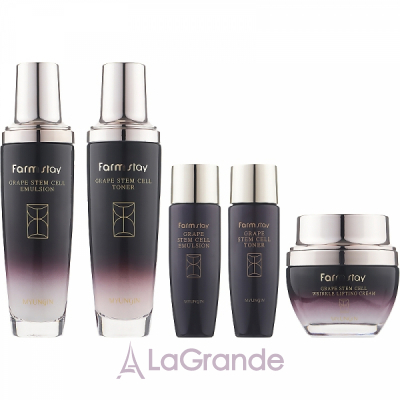 FarmStay Grape Stem Cell Skin Care 3Set    (ton130ml + ton/35ml + em/130ml + em/35ml + cr/50ml)