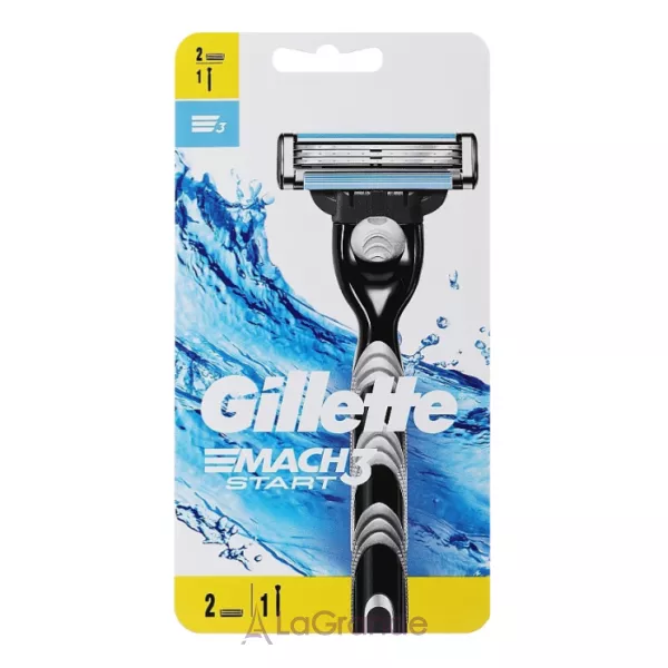Gillette Mach3 Start + 2 Replacement Cassettes ������ ��� ������ � 3 �������� ��������� ������ (+ 2 ������)