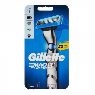 Gillette Mach 3 Turbo + 1 Replacement Cassette ������ ��� ������ (+ 1 ������)