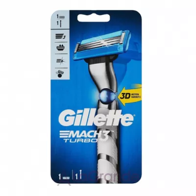 Gillette Mach 3 Turbo + 1 Replacement Cassette ������ ��� ������ (+ 1 ������)