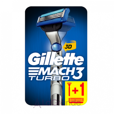 Gillette Mach 3 Turbo 3D Motion + 2 Replacement Cassettes ������ � 2 ������� �������� � ����������� �������