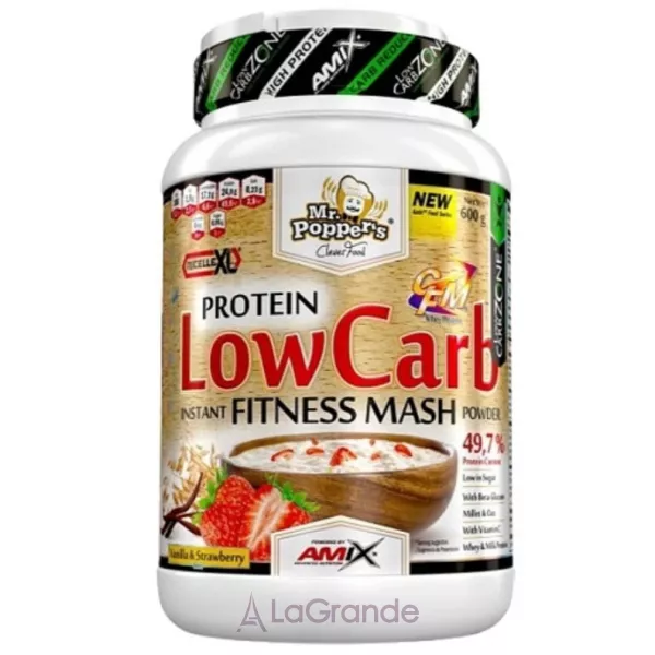 Amix Mr.Popper's Protein Low Carb Fitness Mash Vanilla-Strawberry ����� ����������� ��� ������������� ��� 