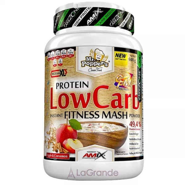 Amix Mr.Poppers Protein Low Carb Fitness Mash Apple and �innamon ����� ����������� ��� ������������� ��� 