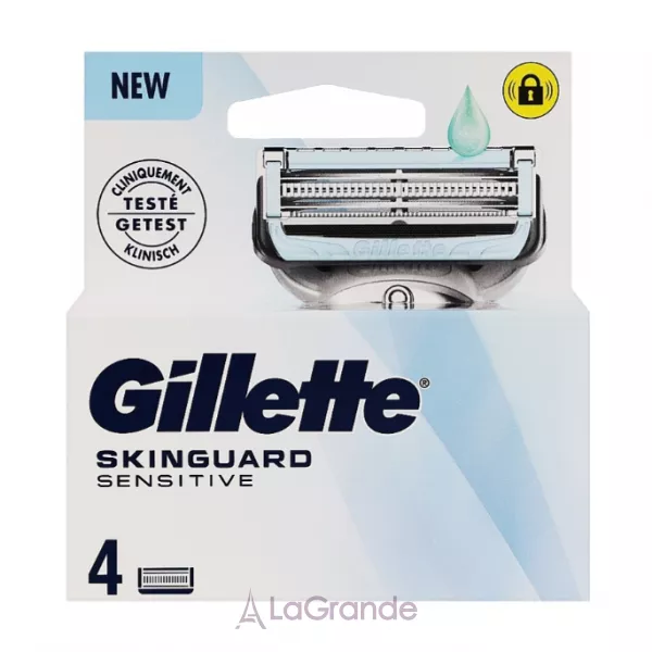 Gillette Skinguard Sensitive Skin Men Aloe Vera 4 Replacement Cassettes ������� ������� ��� ������ � ���� ���� ��� ���������� ���� (4 ��.)