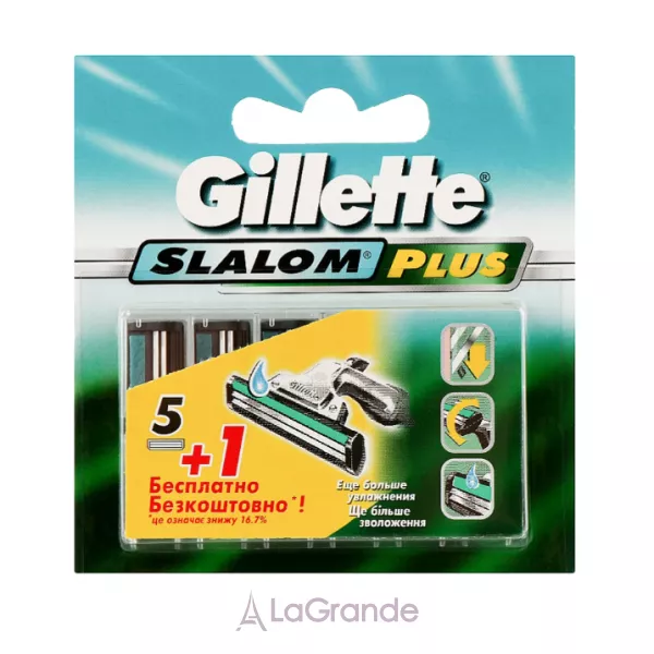 Gillette Slalom Plus 5 Replacement Cassettes ����� ������ ��� ������ � �������������� �����, 5+1��.