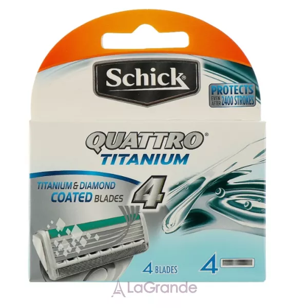 Wilkinson Sword Schick Quattro Titanium 4 Replacement Cassettes ����� ������ ��� ������ ������� � �� ���� ���, 4 ��.
