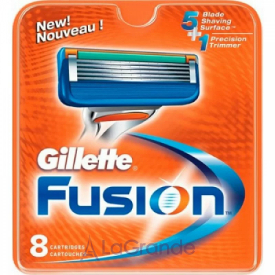 Gillette Fusion Blue 8 Replacement Cassettes     c    E, 8 .