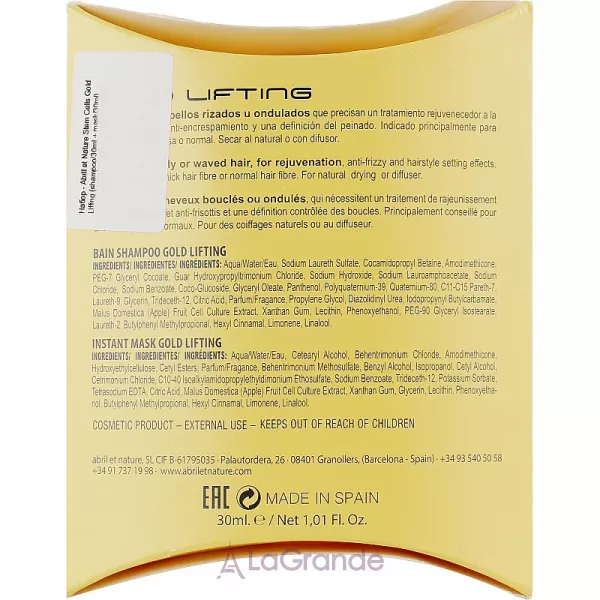 Abril Et Nature Stem Cells Gold Lifting ���� ��� ������� (sh/30ml + mask/30ml)