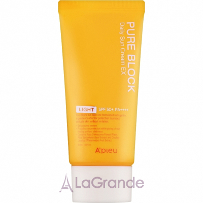 A'pieu Pure Block Daily Sun Cream EX Light SPF50+ PA++++      SPF50+