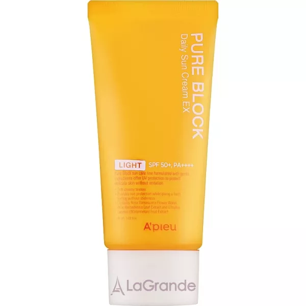 A'pieu Pure Block Daily Sun Cream EX Light SPF50+ PA++++ �������������� ������������� ���� ��� ������� SPF50+
