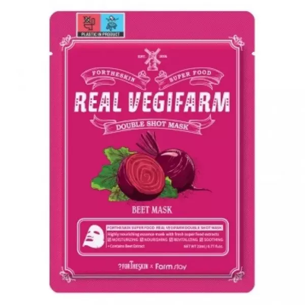Fortheskin Super Food Real Vegifarm Double Shot Mask Beet ����� ��� ���� � ���������� ������