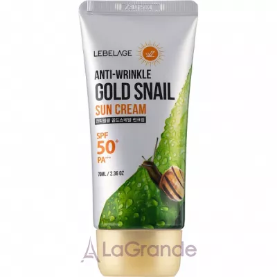 Lebelage Anti-Wrinkle Gold Snail Sun Cream SPF50+/PA+++        SPF50+