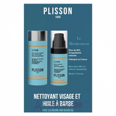 Plisson Duo Le Bienheureux Face Cleanser & Beard Oil Set  (   125  +      30 )