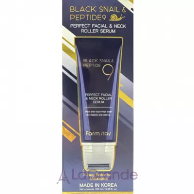 FarmStay Black Snail & Peptide 9 Perfect Facial & Neck Roller Serum -          9 