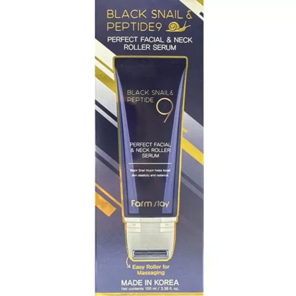 FarmStay Black Snail & Peptide 9 Perfect Facial & Neck Roller Serum ���������-������ ��� ���� � ������� ������ ������ � ���������� �� 9 ��������