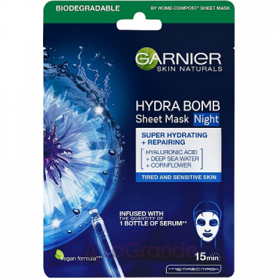 Garnier Skin Naturals Hydra Bomb Sheet Mask Night Super Hydraying + Repairing          