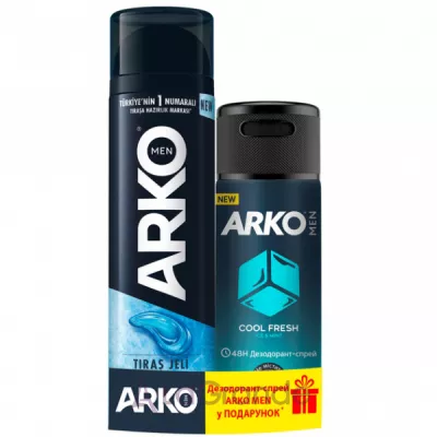 Arko Men Cool Fresh  (shaving/gel/200ml + deo/150ml)