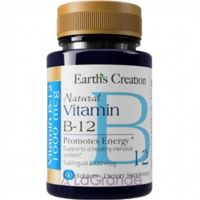Earth's Creation Vitamin B-12 1000 mcg Sublingual   B-12 1000 