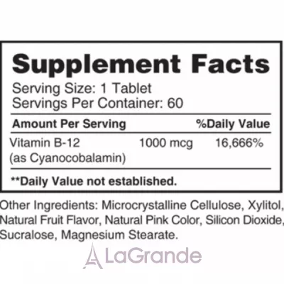 Earth's Creation Vitamin B-12 1000 mcg Sublingual   B-12 1000 