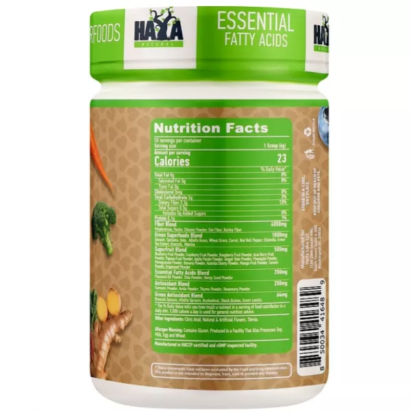 Haya Labs Super Greens Lemon ��������-��������� ���� ��� ��������� 