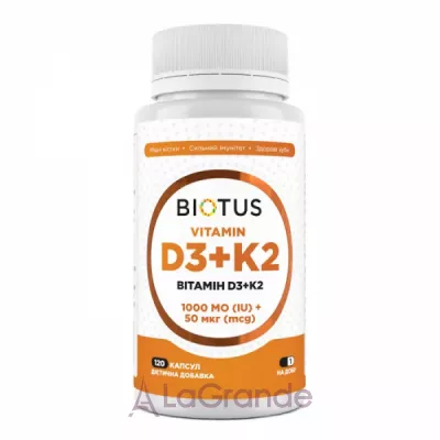 Biotus Vitamin D3+K2 1000 IU/50 mcg ĳ  