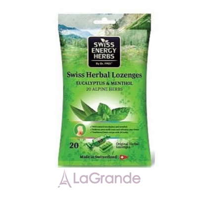 Swiss Energy Herbal Lozenges  Bag 20 herbs  Eucalyptus and Menthol    