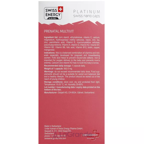 Swiss Energy Prenatal Multivit ������������ ��� ������� � ����, �� ������� 