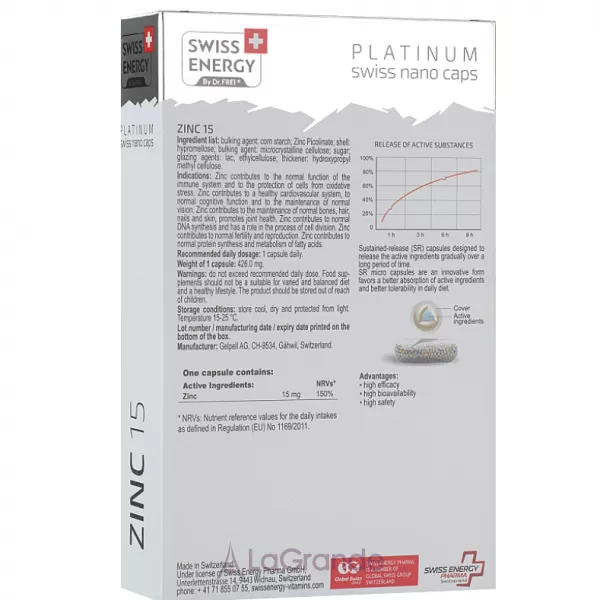Swiss Energy Zinc 15 mg Long Effect ĳ������ ������� 