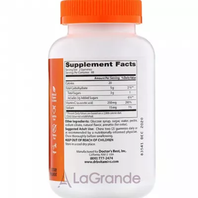Doctor's Best Vitamin C Gummies ³  250    